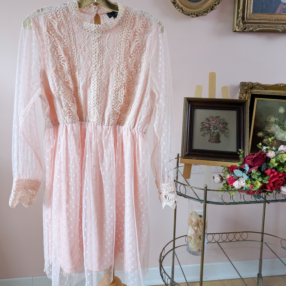 Suzanne Betro Pink Bishop Sleeve Sundress